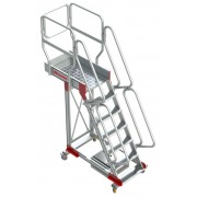 Escalera de aluminio con plataforma y vuelo| Inclinación de 60º SB60-5 5 Peldaños